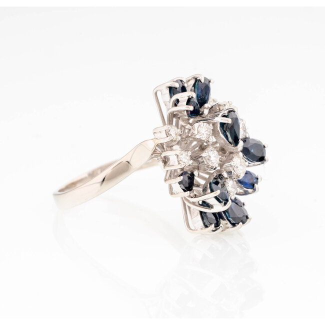 Occ 18k witgd ring Saff/brilj0.60ct 7.9gr