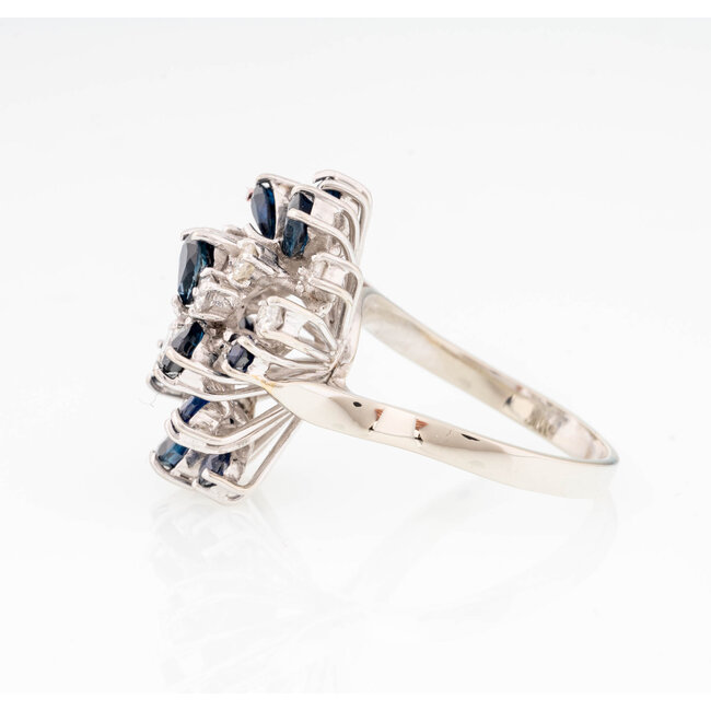 Occ 18k witgd ring Saff/brilj0.60ct 7.9gr