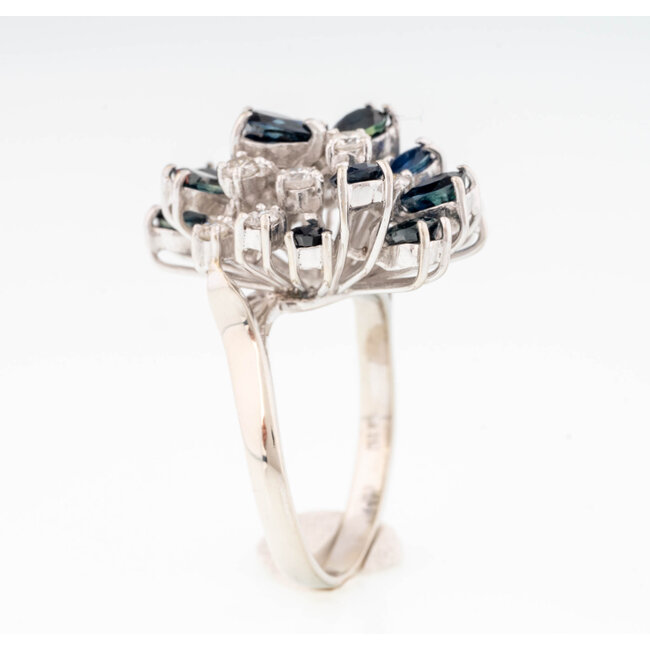 Occ 18k witgd ring Saff/brilj0.60ct 7.9gr