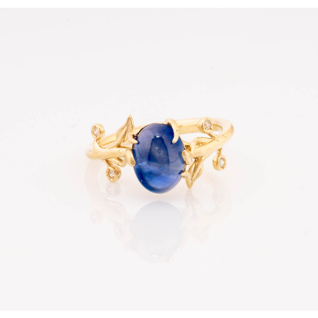 ROS  Jewel Design The Ocean 14k ring met natuurlijke Saffier en 4 Briljanten
