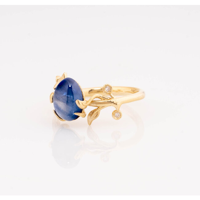 ROS  Jewel Design new 14k ring nat.saff/4xbrilj. 3.5gr Ocean