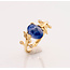 ROS  Jewel Design new 14k ring nat.saff/4xbrilj. 3.5gr Ocean