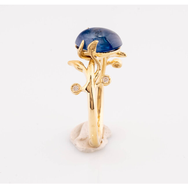 ROS  Jewel Design new 14k ring nat.saff/4xbrilj. 3.5gr Ocean