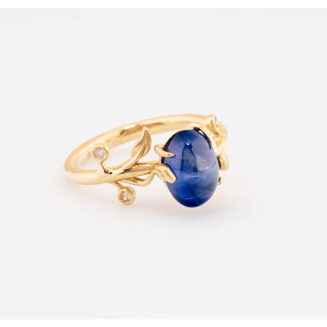 ROS  Jewel Design The Ocean 14k ring met natuurlijke Saffier en 4 Briljanten