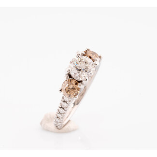 ROS  Jewel Design 14k witgouden ring Trilogy met Diamanten