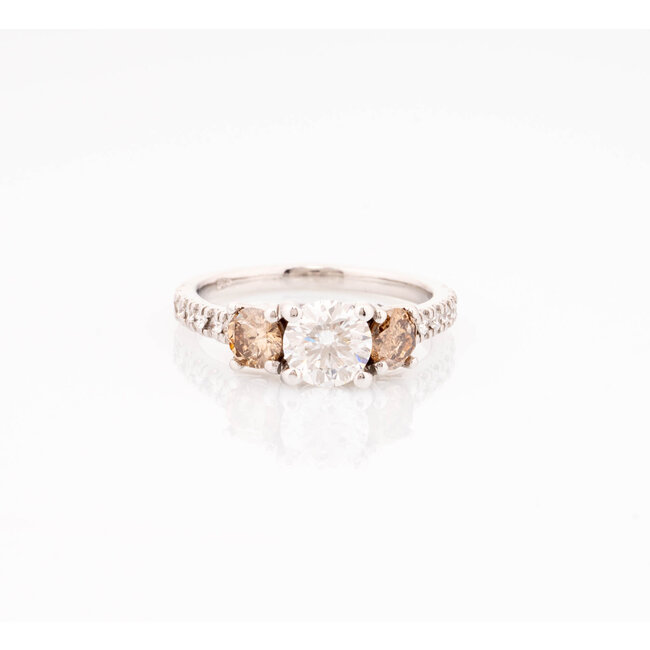 ROS  Jewel Design 14k witgouden ring Trilogy met Diamanten