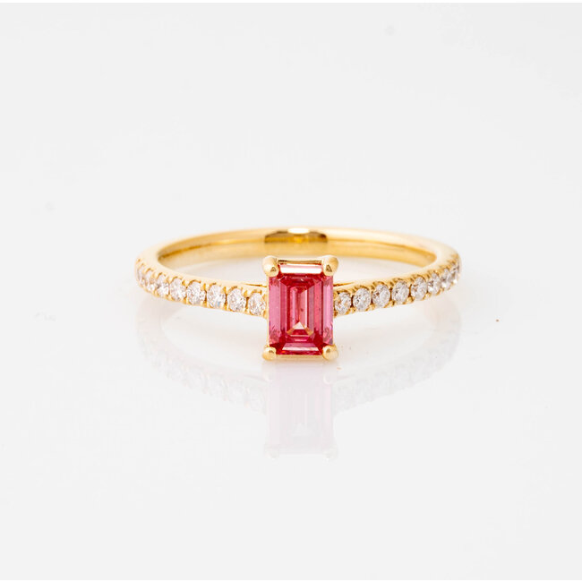 ROS  Jewel Design new 18k ring PinkDiam 0.5ct/18xBrilj 2.5gr Pink Love