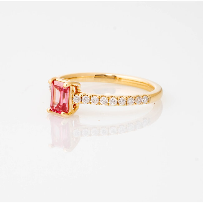 ROS  Jewel Design new 18k ring PinkDiam 0.5ct/18xBrilj 2.5gr Pink Love