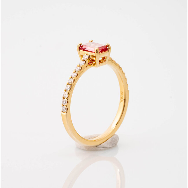 ROS  Jewel Design new 18k ring PinkDiam 0.5ct/18xBrilj 2.5gr Pink Love
