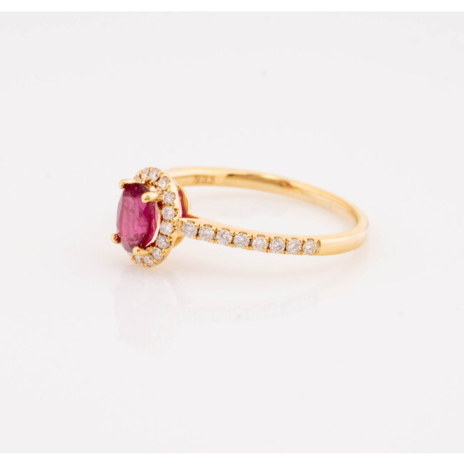 ROS  Jewel Design 18k ring Robijn 0,5ct/brilj 0,25ct 2.2gr Ruby Delight