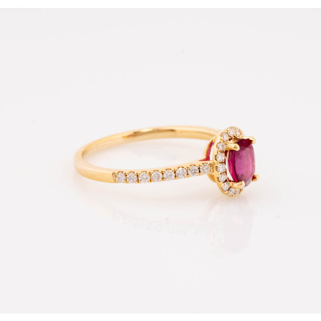 ROS  Jewel Design 18k ring Robijn 0,5ct/brilj 0,25ct 2.2gr Ruby Delight