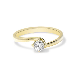 ROS  Jewel Design 14k ring de Dauwdruppel gezet met een Briljant
