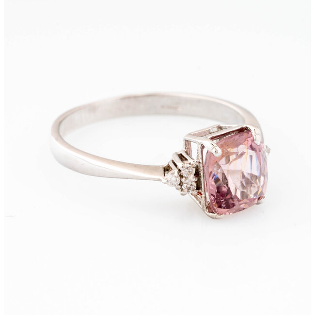 ROS  Jewel Design 18k ring  Pink Lady gezet met roze saffier en briljant