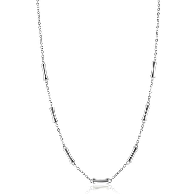 ZINZI zilveren collier Bamboo schakels