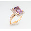 ROS  Jewel Design 18karaat gouden ring gezet met Amethist en Briljanten