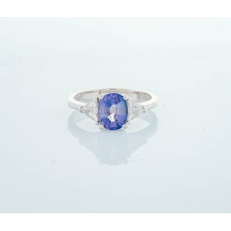 ROS  Jewel Design 18karaat witgouden ring gezet met Tanzaniet en Diamant0.40cdiam 3.7gr