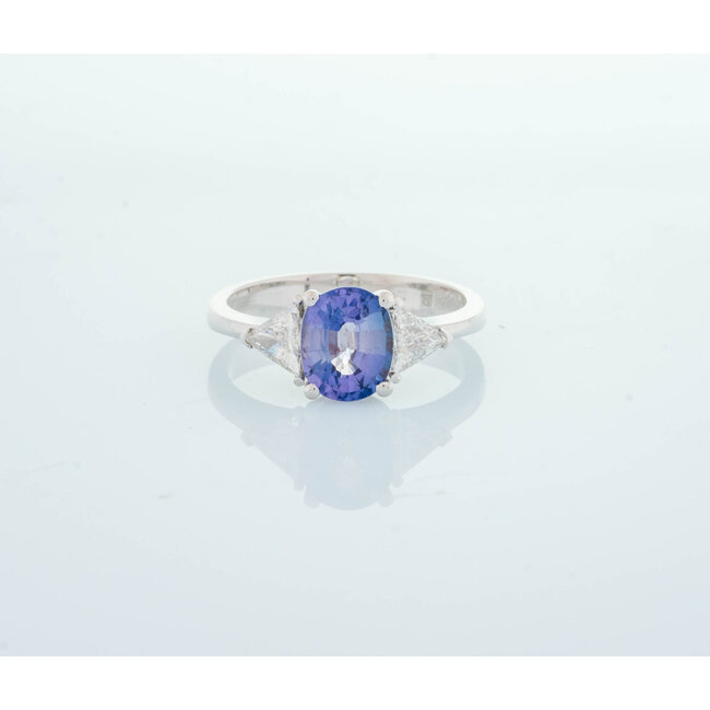 ROS  Jewel Design 18k witgouden ring gezet met  Tanzaniet en Diamant