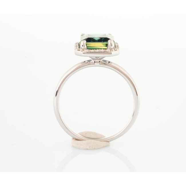 ROS  Jewel Design N. Ring  18 Krt. Tourmelijn/Briljant 30 stuks ca 0.30 caraat