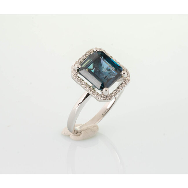 ROS  Jewel Design 18k witgouden ring gezet met Tourmalijn en Briljanten