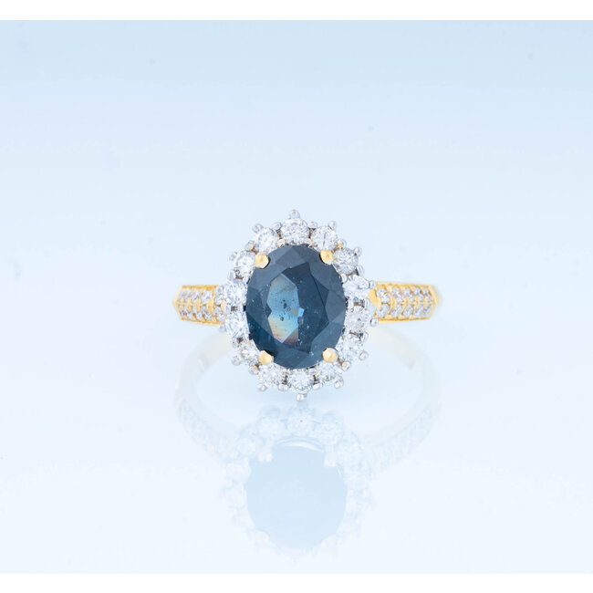 ROS  Jewel Design 18karaat ring gezet met saffier en briljanten