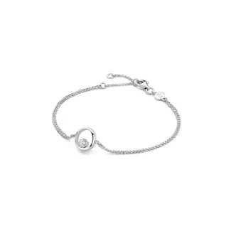 FJF FJF icon heart armband zilver gerhodineerd met Swarovski