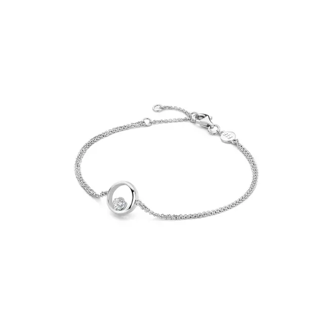 FJF FJF icon heart armband zilver gerhodineerd met Swarovski