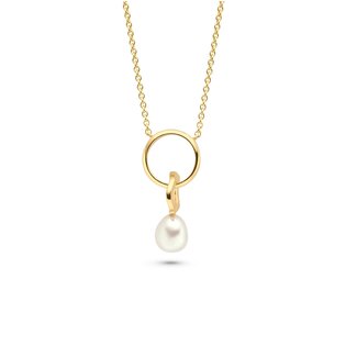 Collier Icon Circlesverguld met zoetwater parels