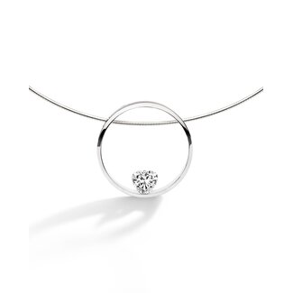 FJF Collier Heart zilver gerhodineerd met Zwarovski