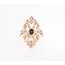 vintage ring met groene saffier en roosdiamant