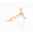 Occ 14k /zilver ring met groene Saffier/roosdiam. 4.5gr