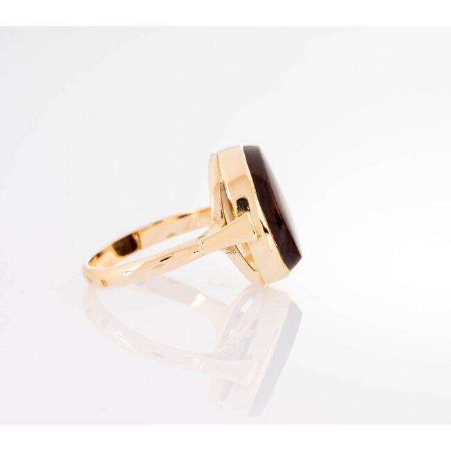 Occ 14k ring Vuur Agaat 3.7gr