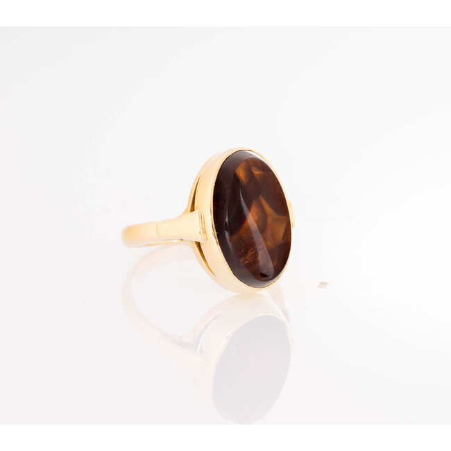 Occ 14k ring Vuur Agaat 3.7gr