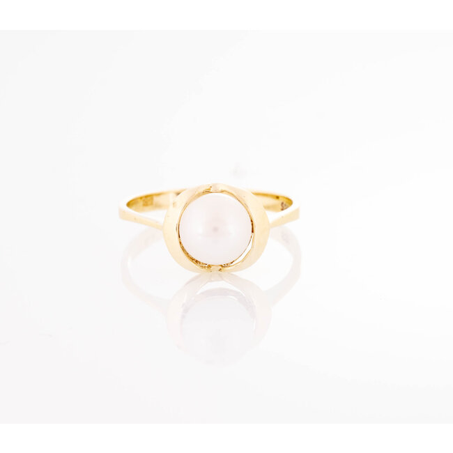 14k gouden ring met Parel