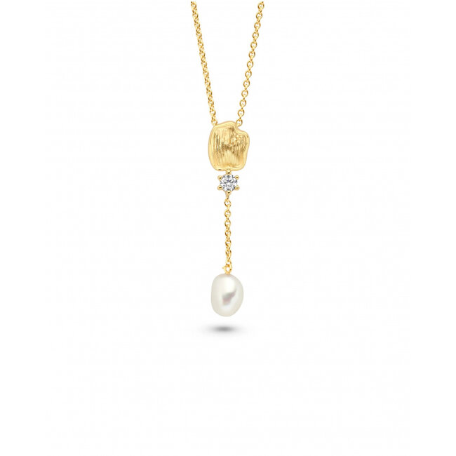 FJF FJF zilver goudkl. parel/zirk FJF0010029YWH