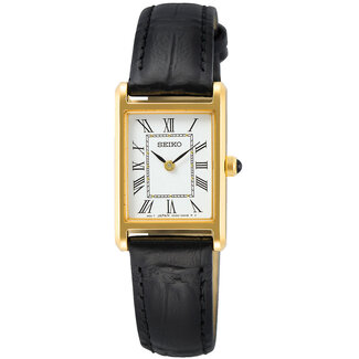 Seiko Dameshorloge zwart leren band