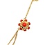 14k collier met Bloedkoraal