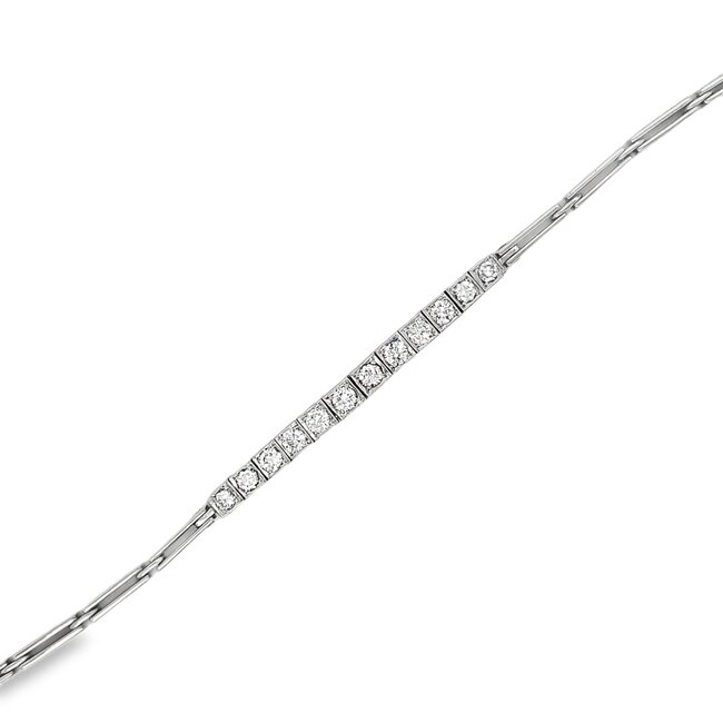 Occ  14k witgd armb. Art Deco brilj 1,15ct 9.9gr