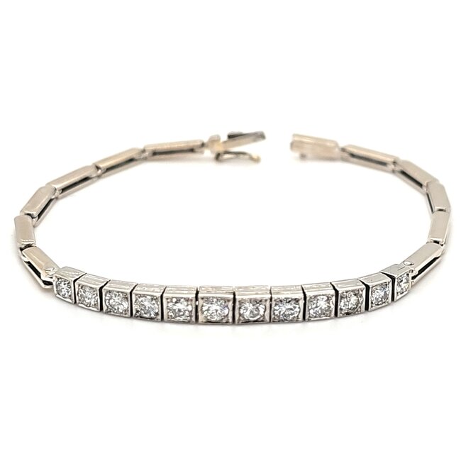 Occ  14k witgd armb. Art Deco brilj 1,15ct 9.9gr