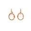 Occ 18k roségd oorhangers Rozekwarts  7.3gr
