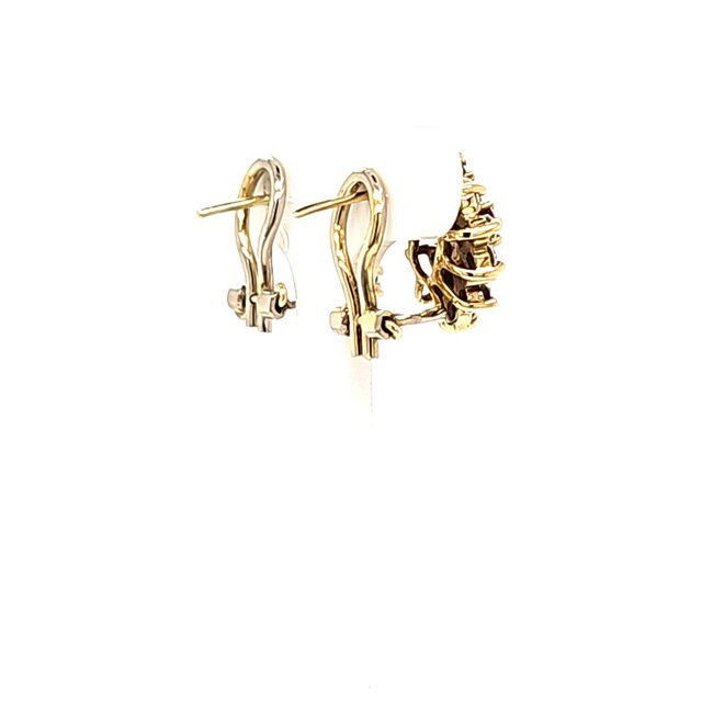 14k oorbellen met zirkonia robijn smaragd