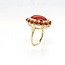 14k ring gezet met Bloedkoraal