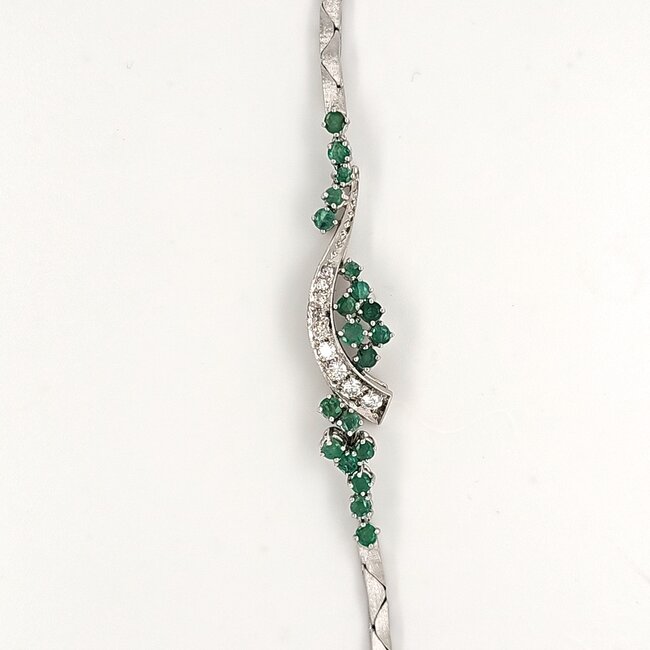 Occ 14k witgd armband Smar/Brilj 0,47ct 10,61gr