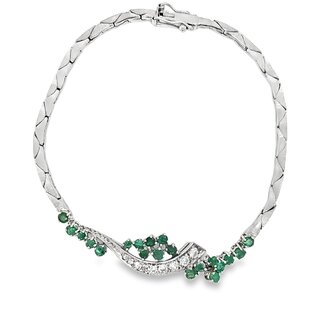 Occ 14k witgd armband Smar/Brilj 0,47ct 10,61gr