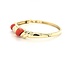 Occ  14k armband met Bloedkoraal en 0,10ct Brilj 20,9g