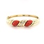 14k gouden armband gezet met Bloedkoraal en briljanten