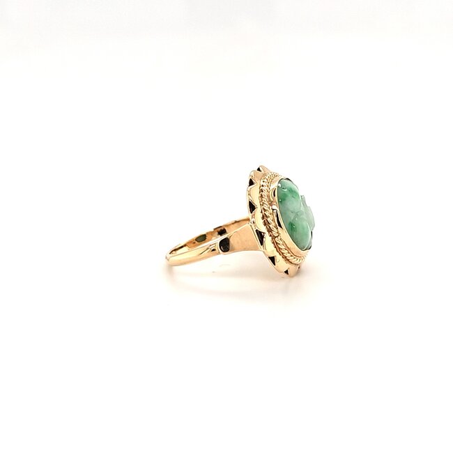 Occ 14k ring met Jade 4 gram mt 16