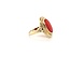 14k ring gezet met Bloedkoraal