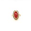 14k ring gezet met Bloedkoraal