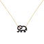 14k collier met hanger olifant gezet met zirkonia