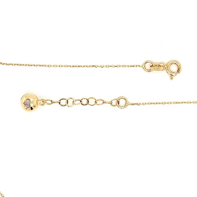 14k collier met hanger druppel gezet met zwarte zirkonia